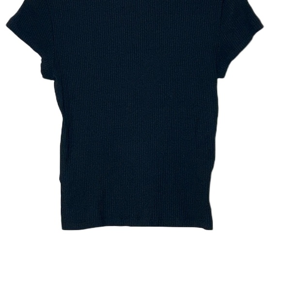 NWT Madewell Black Ribbed Crewneck Tee with Short Sleeves, Slim Fit, Size Medium - Picture 9 of 12